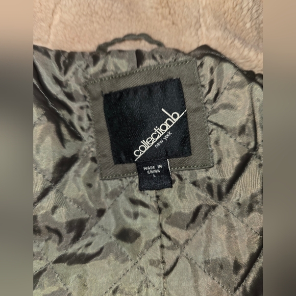 Collectionb New York Women’s Parka Jacket size L, Olive Green, Drawstring Waist - Picture 9 of 12